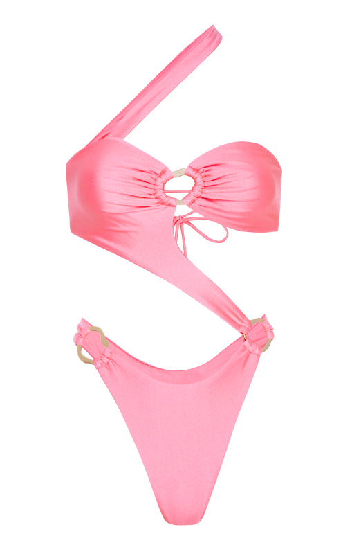 Madi Asymmetrical One Piece - Bubblegum