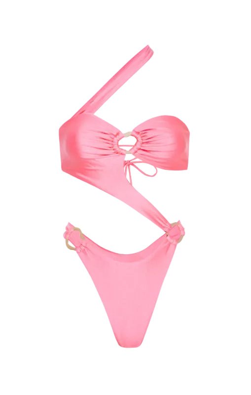 Madi Asymmetrical One Piece - Bubblegum