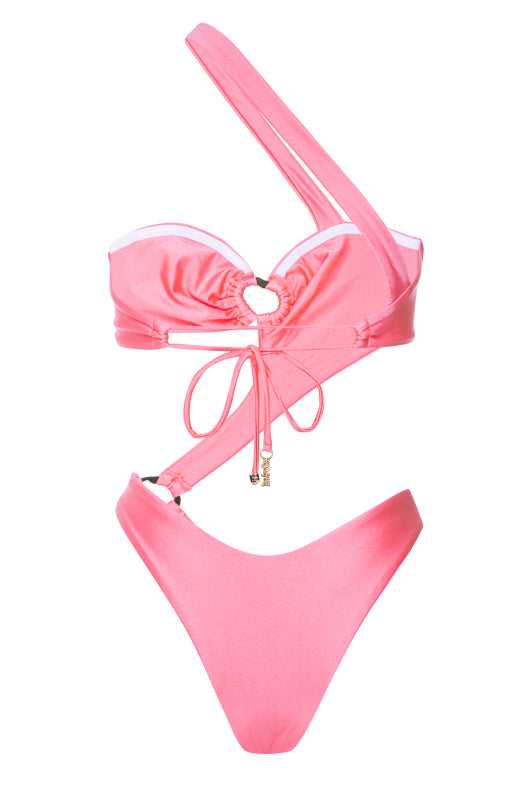 Madi Asymmetrical One Piece - Bubblegum