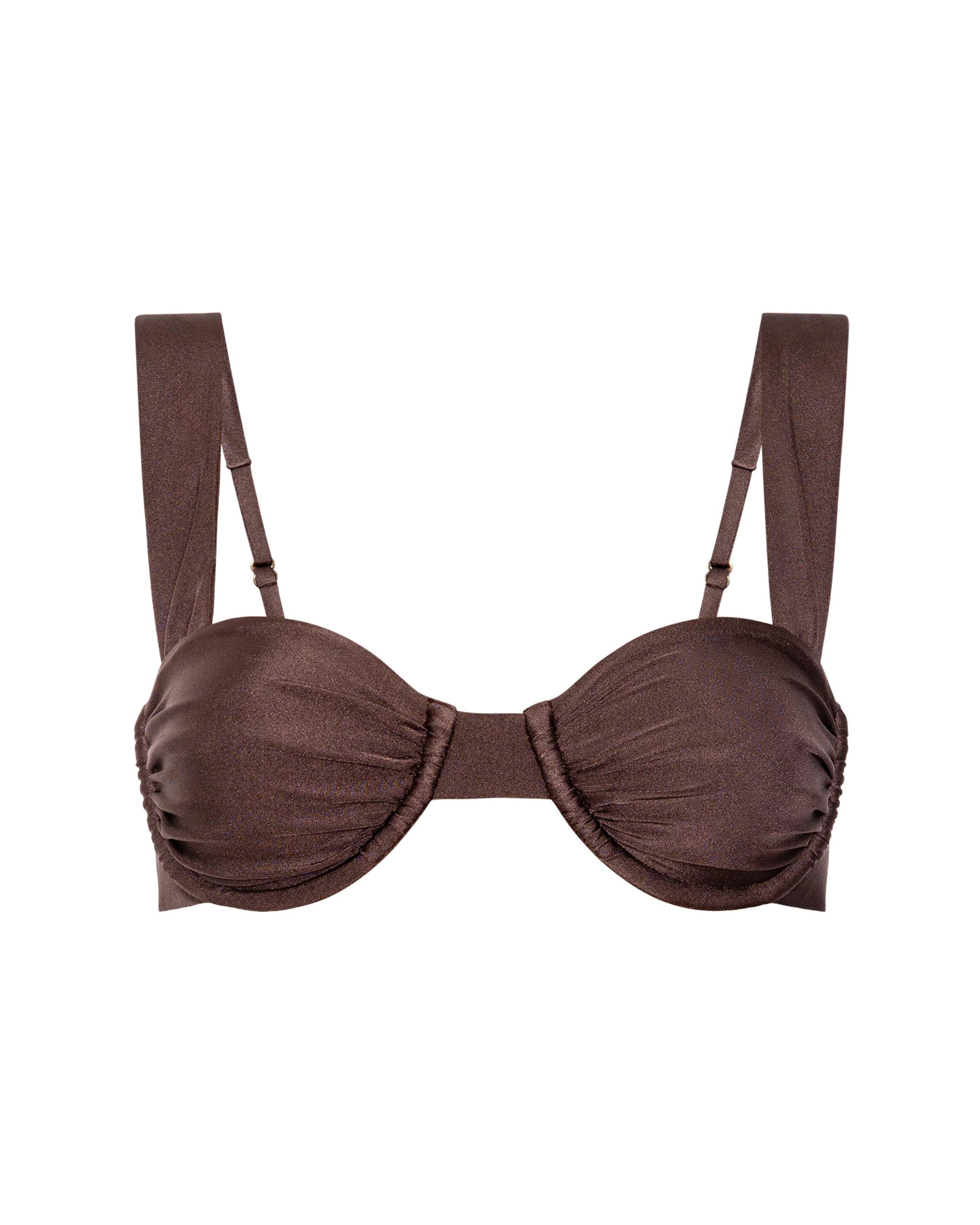 トップス BAMBI WATER BRA IN SARA CAMISOL M2 Bambi Underwire Bikini Top in Coco – Chocolate Brown Swim Top