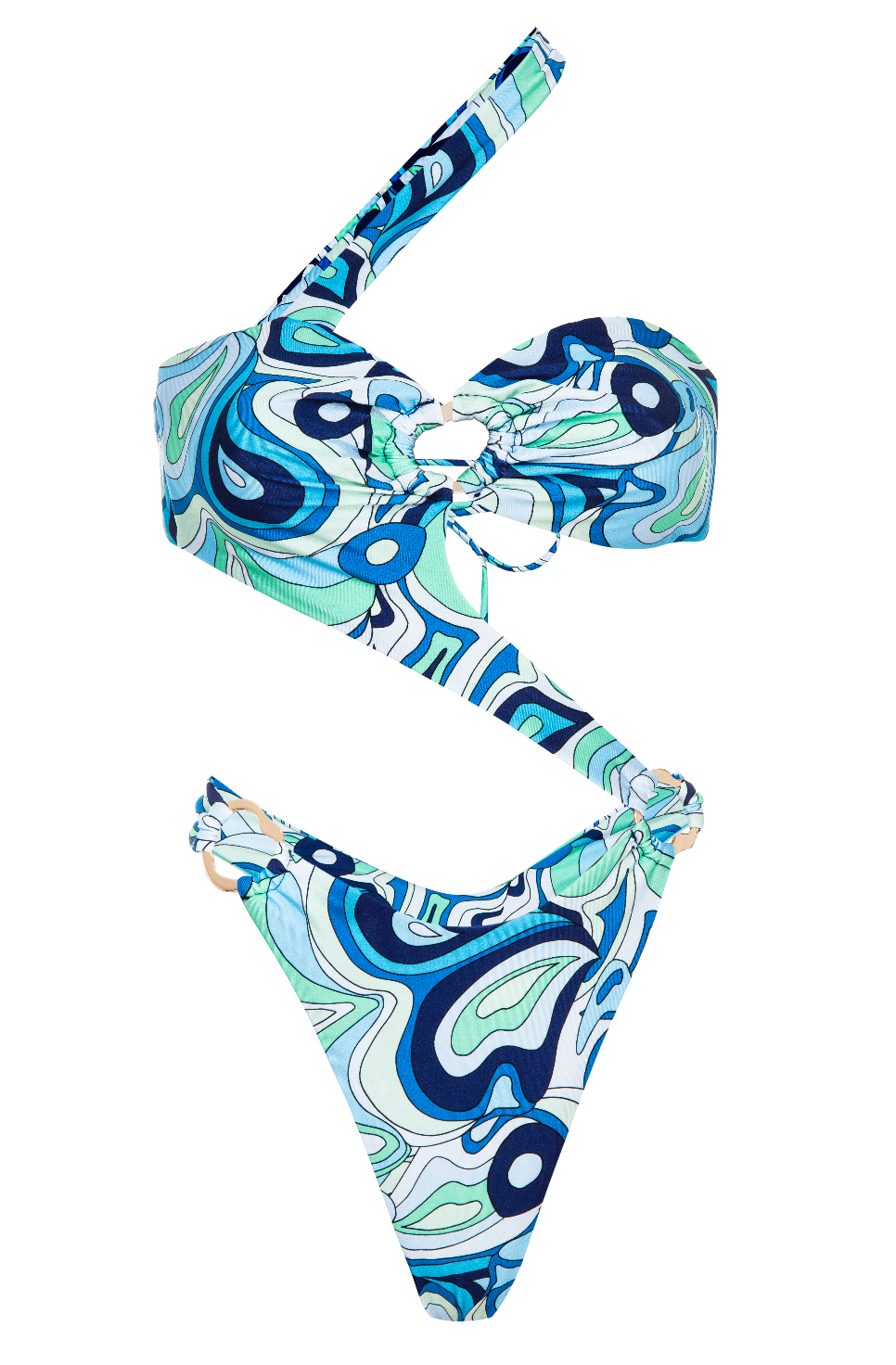 Madi Asymmetrical One Piece - Abalone