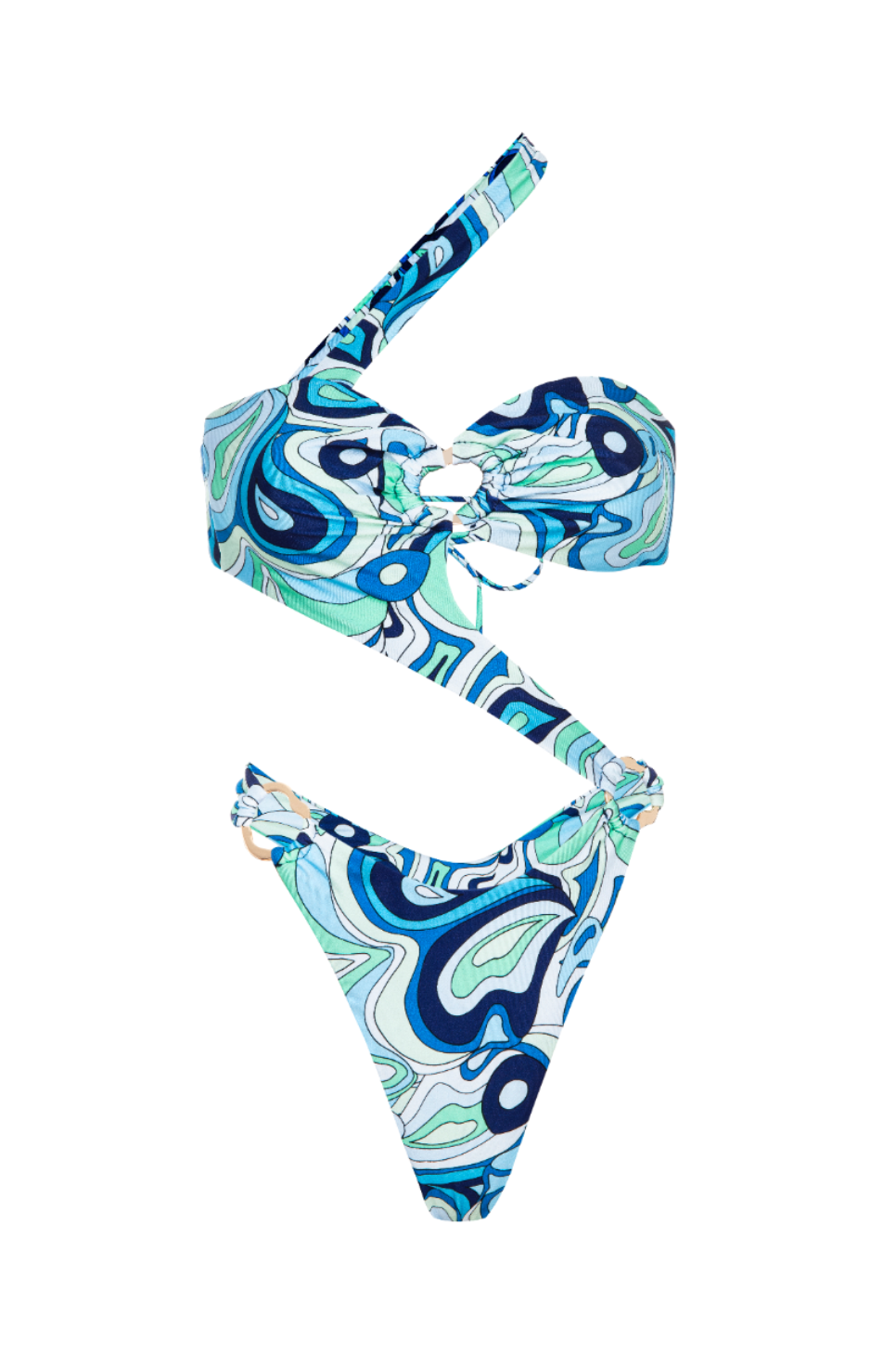 Madi Asymmetrical One Piece - Abalone