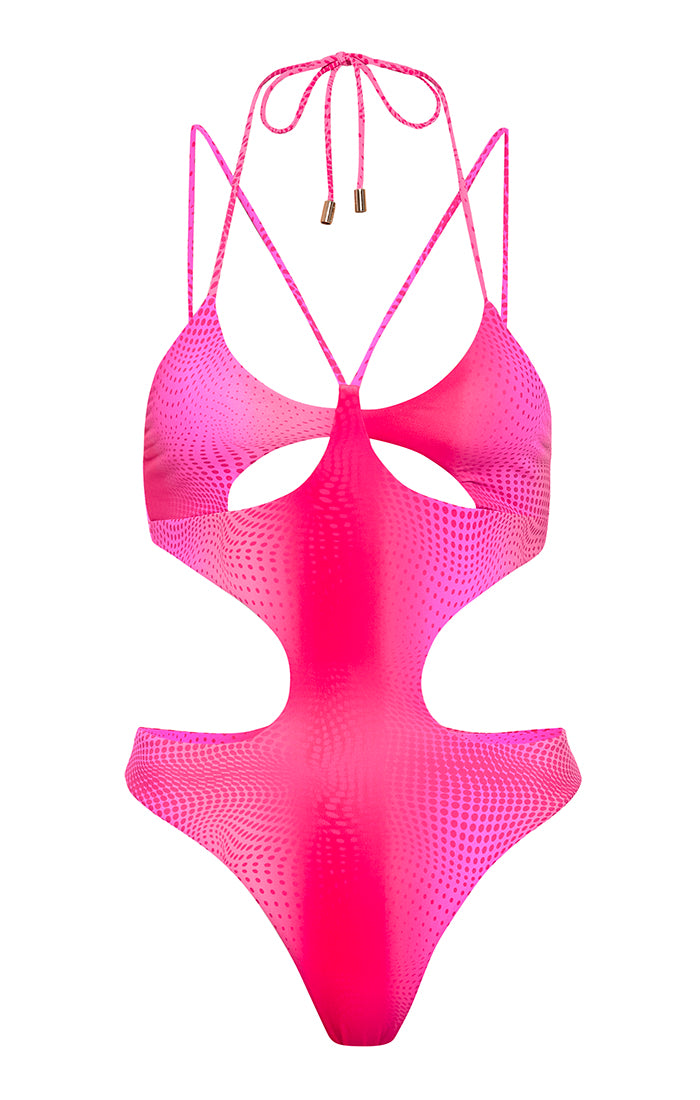 Berry Halter Neck One Piece