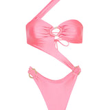 Madi Asymmetrical One Piece - Bubblegum