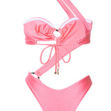 Madi Asymmetrical One Piece - Bubblegum