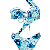 Madi Asymmetrical One Piece - Abalone