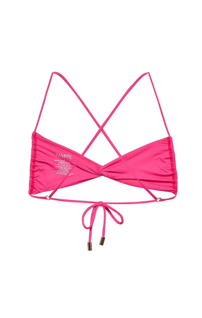 Roze Twist Bandeau Bikini Top – Kamari Swim