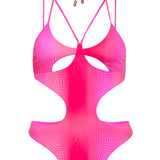 Berry Halter Neck One Piece